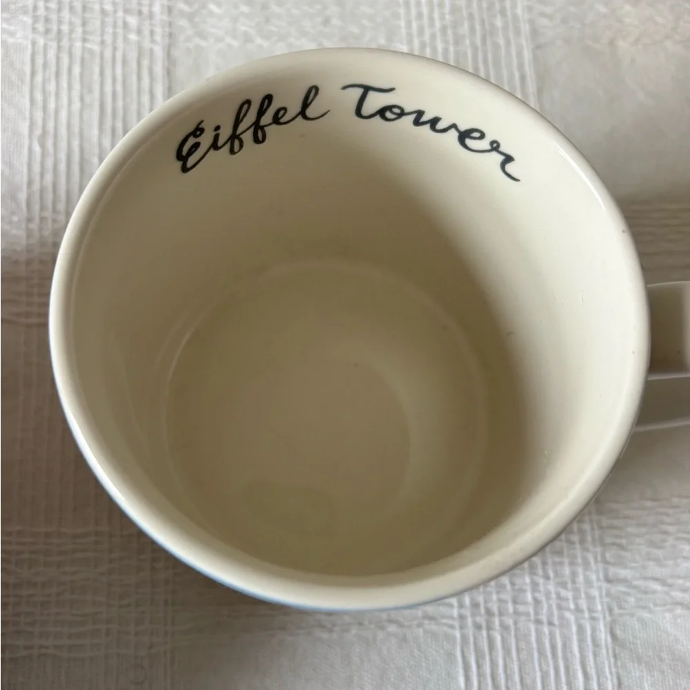 Sur La Table Blue Eiffel Tower Ceramic Mug with Floral Motif